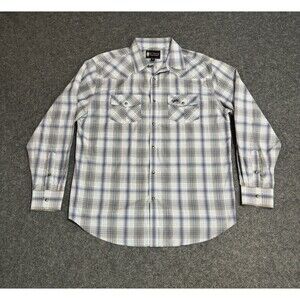Outback Trading Company Button Shirt Size XL Pearl Snap Plaid